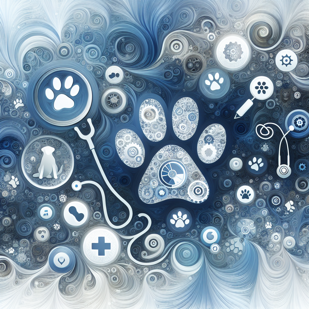 Veterinary SEO abstract, light blue and white